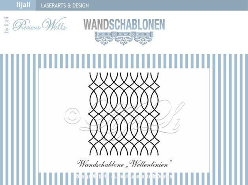 XL Schablone Wellenlinien DIY Wandgestaltung Bild 2