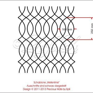 XL Schablone Wellenlinien DIY Wandgestaltung Bild 3