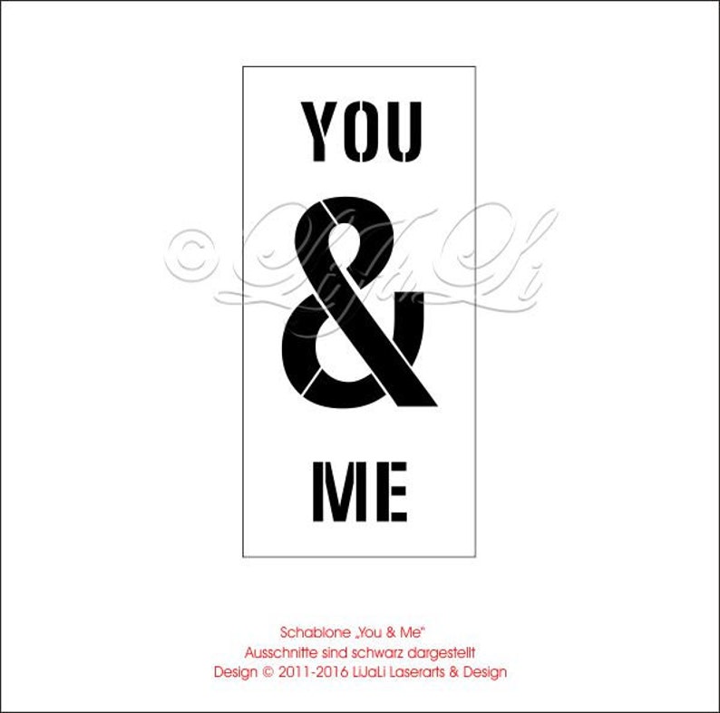 Schablone Typographie You & Me S Bild 1