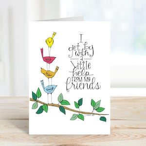 Carte 5 x 7 Un peu d'aide de mes amis