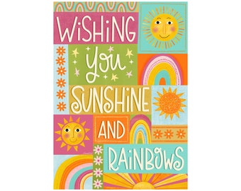 Wishing You Sunshine and Rainbows greeting card