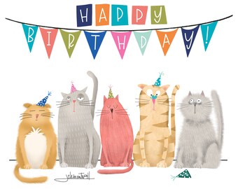 Party Cats Birthday Card