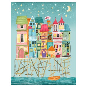 Whimsical Waterfront Houses print image 2