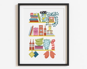 Kitchen Shelves print