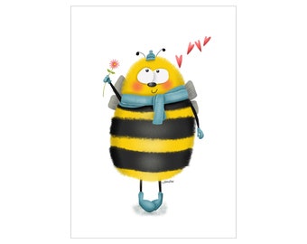 Sweet Bee customizable 5x7 greeting card