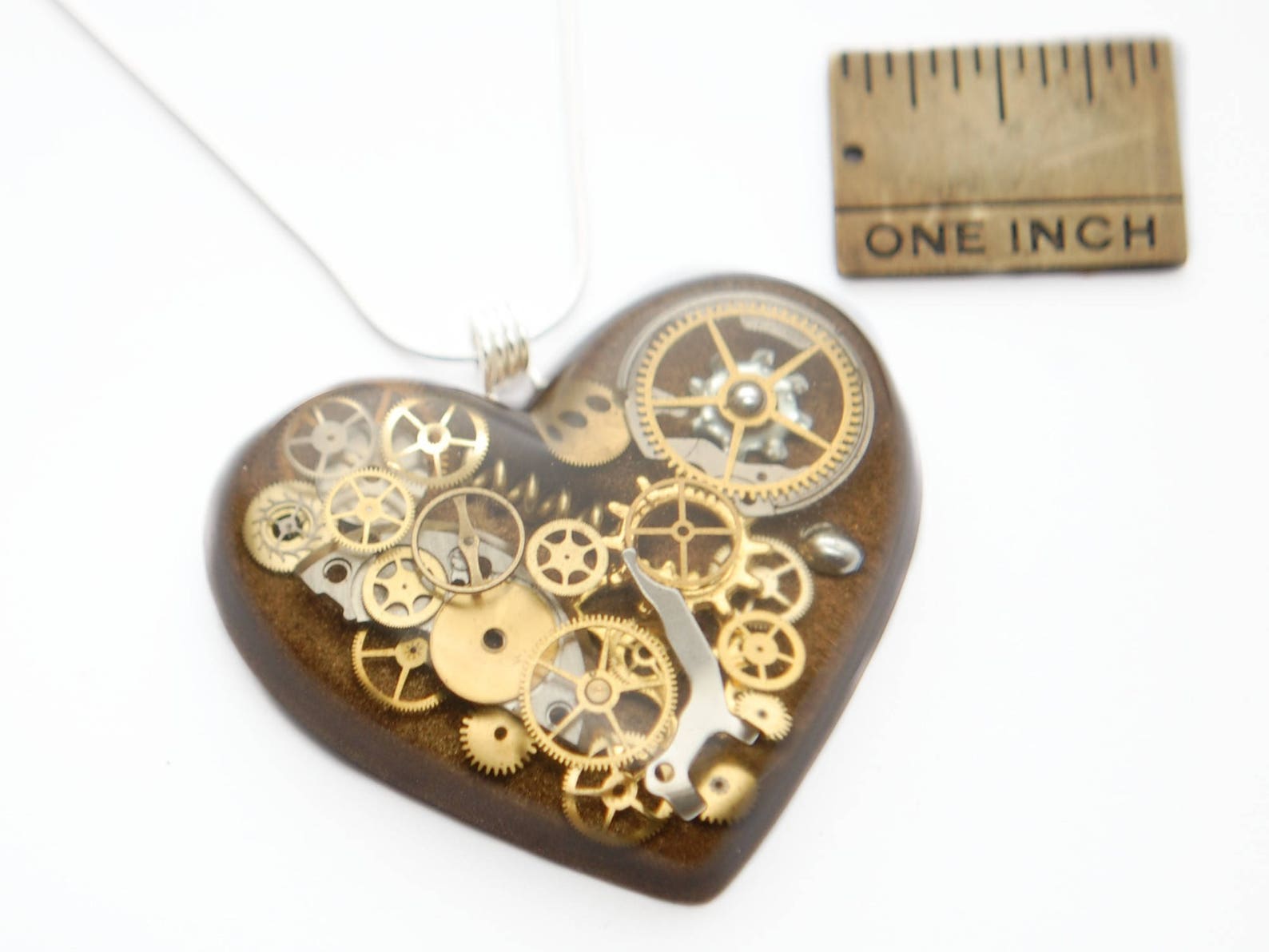 Steampunk Heart Pendant / Necklace Watch Parts in Resin Etsy
