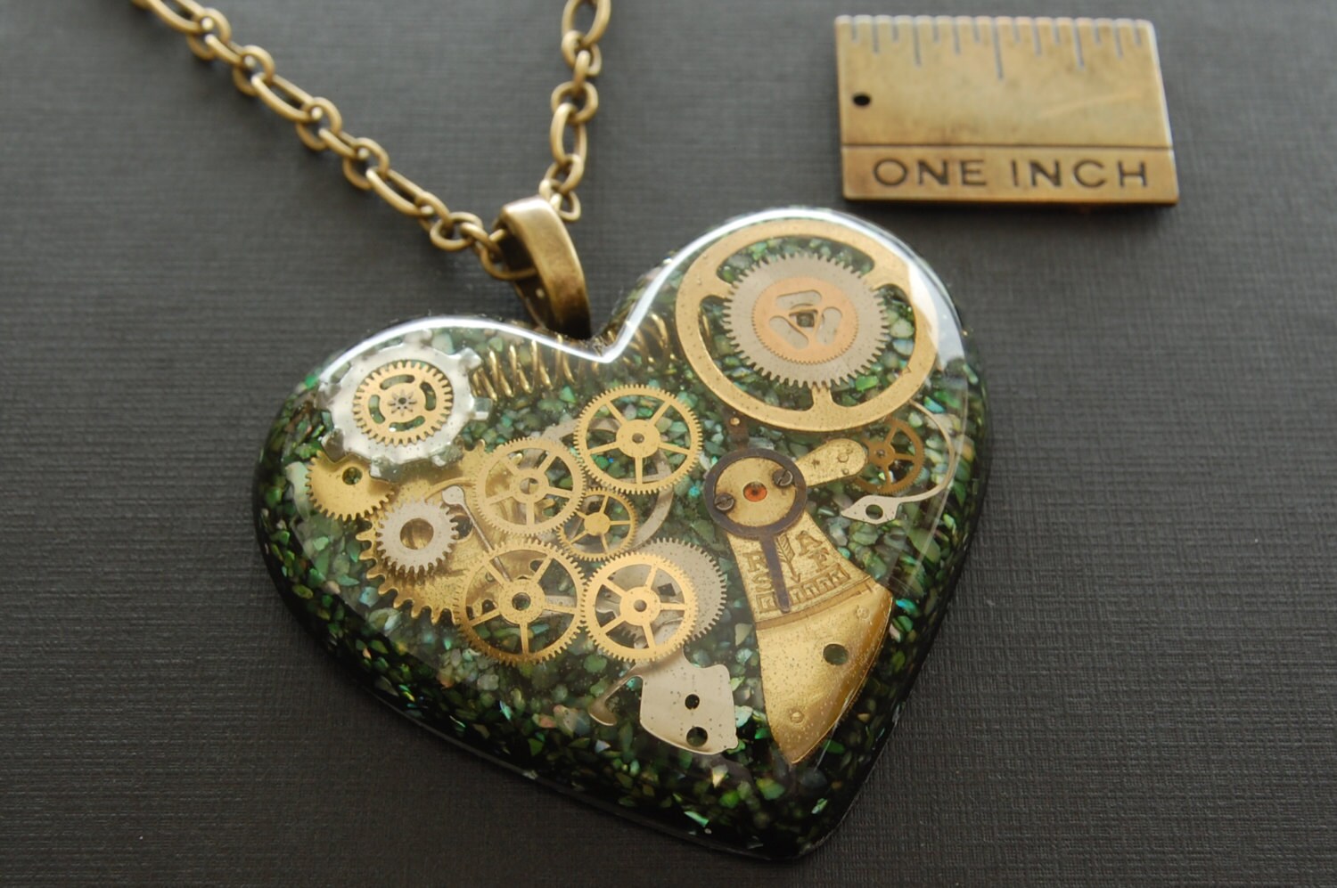 Steampunk Heart Pendant / Necklace Watch Parts in Resin Etsy