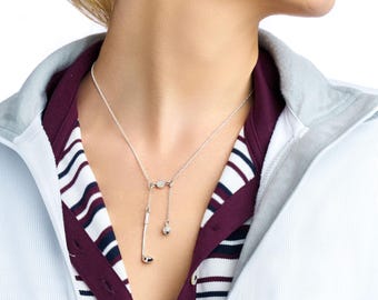 Sterling Silver Golf Necklace, Driver & Ball Pendant