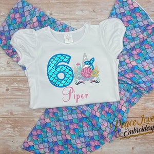 Mermaid Birthday Outfit, Mermaid Unicorn Birthday Bell Bottom Pants, Mermicorn Party Set, Mermaid Bottom Pants, Unicorn Mermaid Girl Outfit