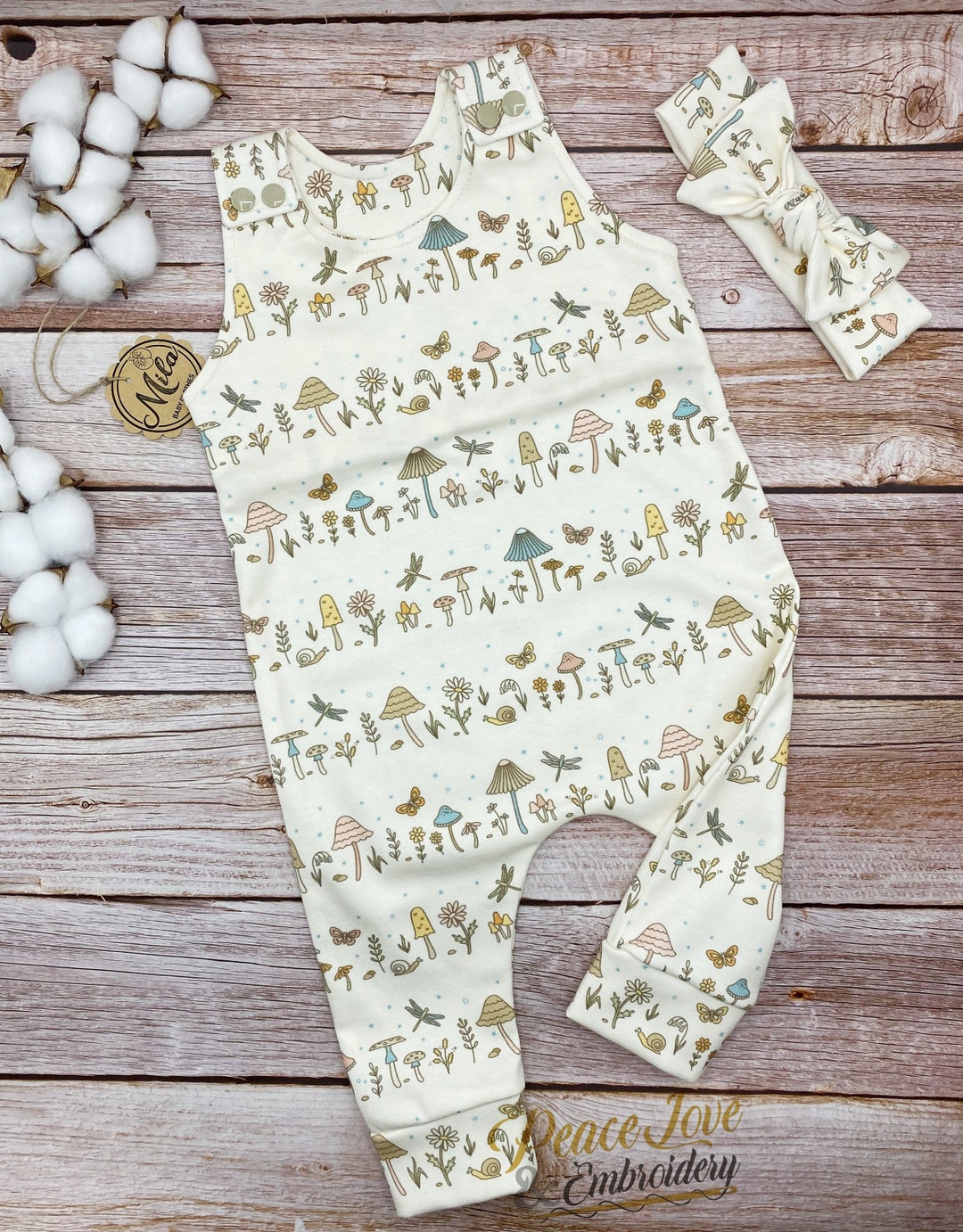 100% Long-Staple Cotton Baby Romper – Woodland Animal Print with YKK Zipper