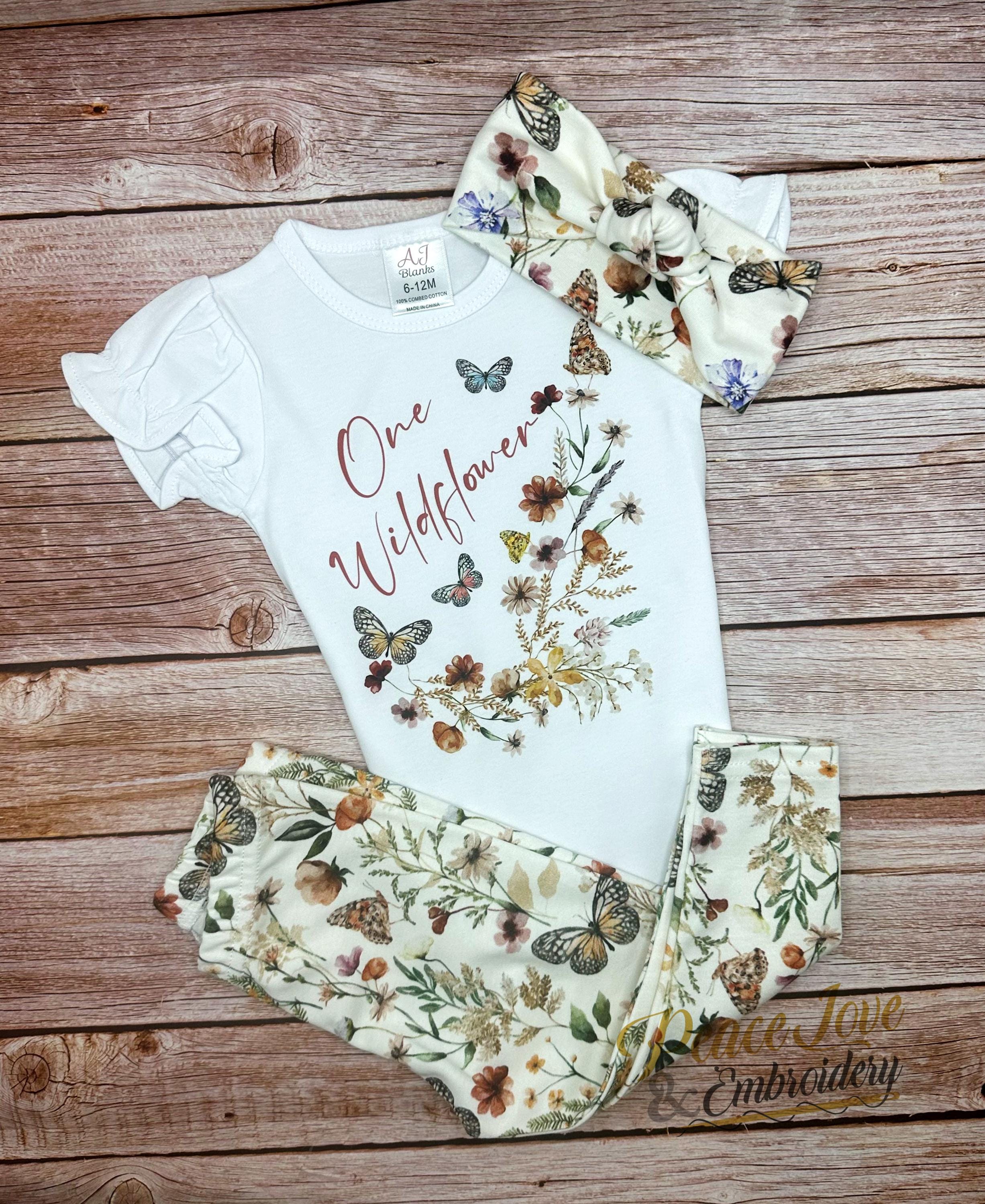 Wildflower Baby Outfit: Organic Cotton Leggings & Top