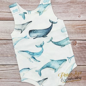Henley Romper with Whales main image 1