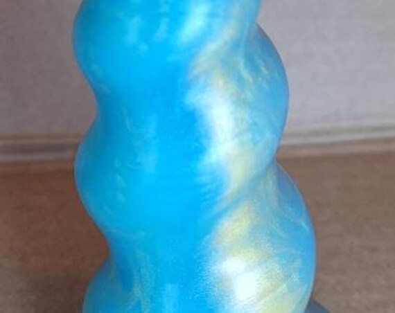 Butt Toy-Turquoise and Gold #2 Semi Firm-Mature