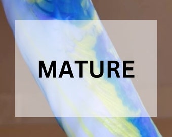 Omen Suction Dildo in Blue, Gold and Shimmery Violet - mature