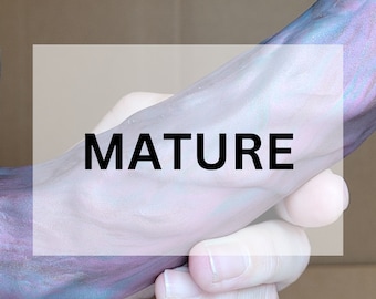 Original BJ Dildo Beautiful Shimmery Dark Rose and Teal - mature