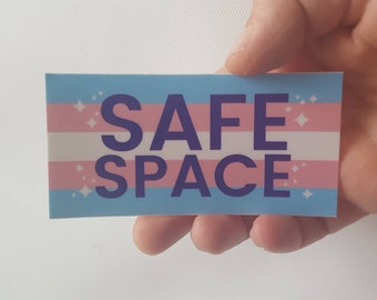 Trans Flag Safe Space Vinyl Sticker