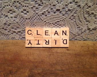 Clean/Dirty Dishwasher Magnet Scrabble Tile Magnet