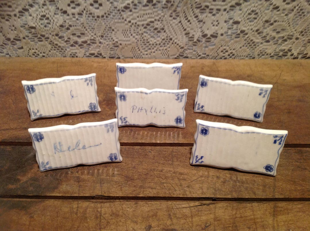 Set of Six Fine Bone China Name Place Settings Etsy