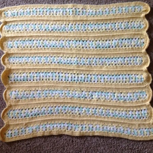 Baby Afghan Pastel Yellows and Greens image 1