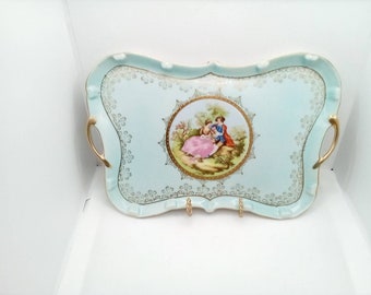 Beautiful Vintage Butterfly Shaped Gilded Porcelain Vanity Tray
