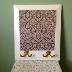 Decoupaged Wall Decor with Two Double Hooks
