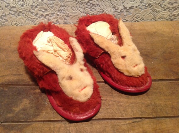 vintage bunny slippers