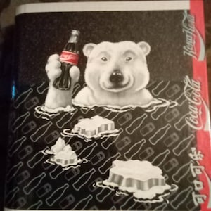 1995 Coca-Cola Curve Back 3-Ring Binder With Complete set 1993 Coca-Cola Series 1 Trading Cards and 1993 Coke Cap Collections 1-8