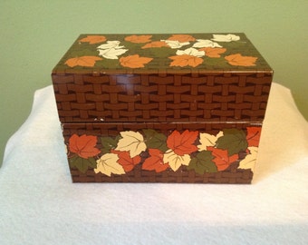 Brown Metal Vintage Recipe Box