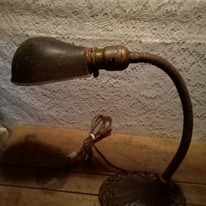 Vintage Aladdin Gooseneck Cast Iron Table Lamp