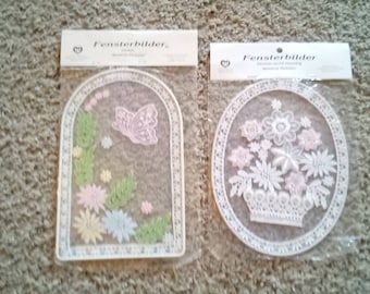 Vintage Handmade Lace Embroidery Window Picture