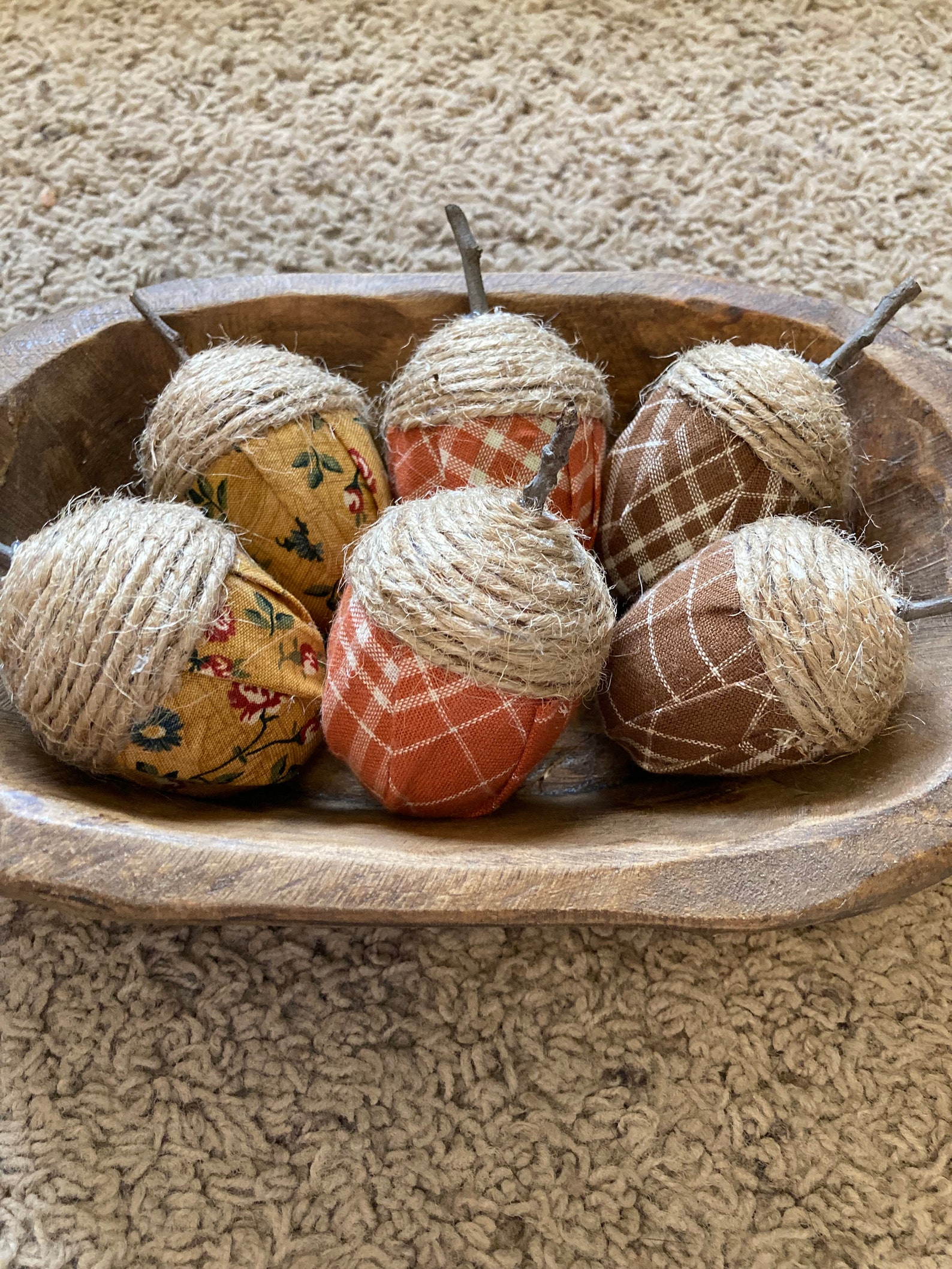 Set of Six Handmade Acorn Bowl Fillers - Etsy