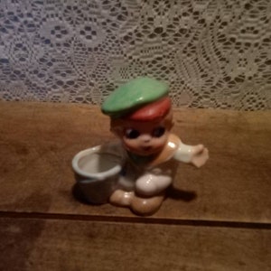 Adorable Ceramic Little Boy Vintage Toothpick Holder