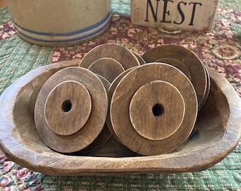 Handmade Primitive Wood Spools