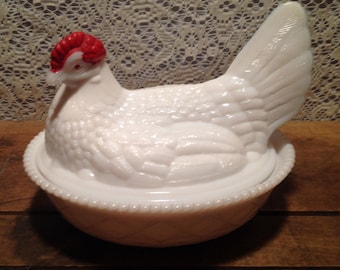 Westmoreland Milkglass Hen on Nest Candy Dish