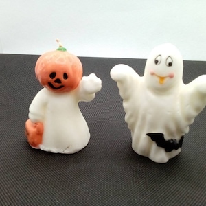 Vintage Set of Ghost Candles Halloween Decor