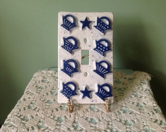 Ceramic Single Light Switch Cover with Baskets and Stars