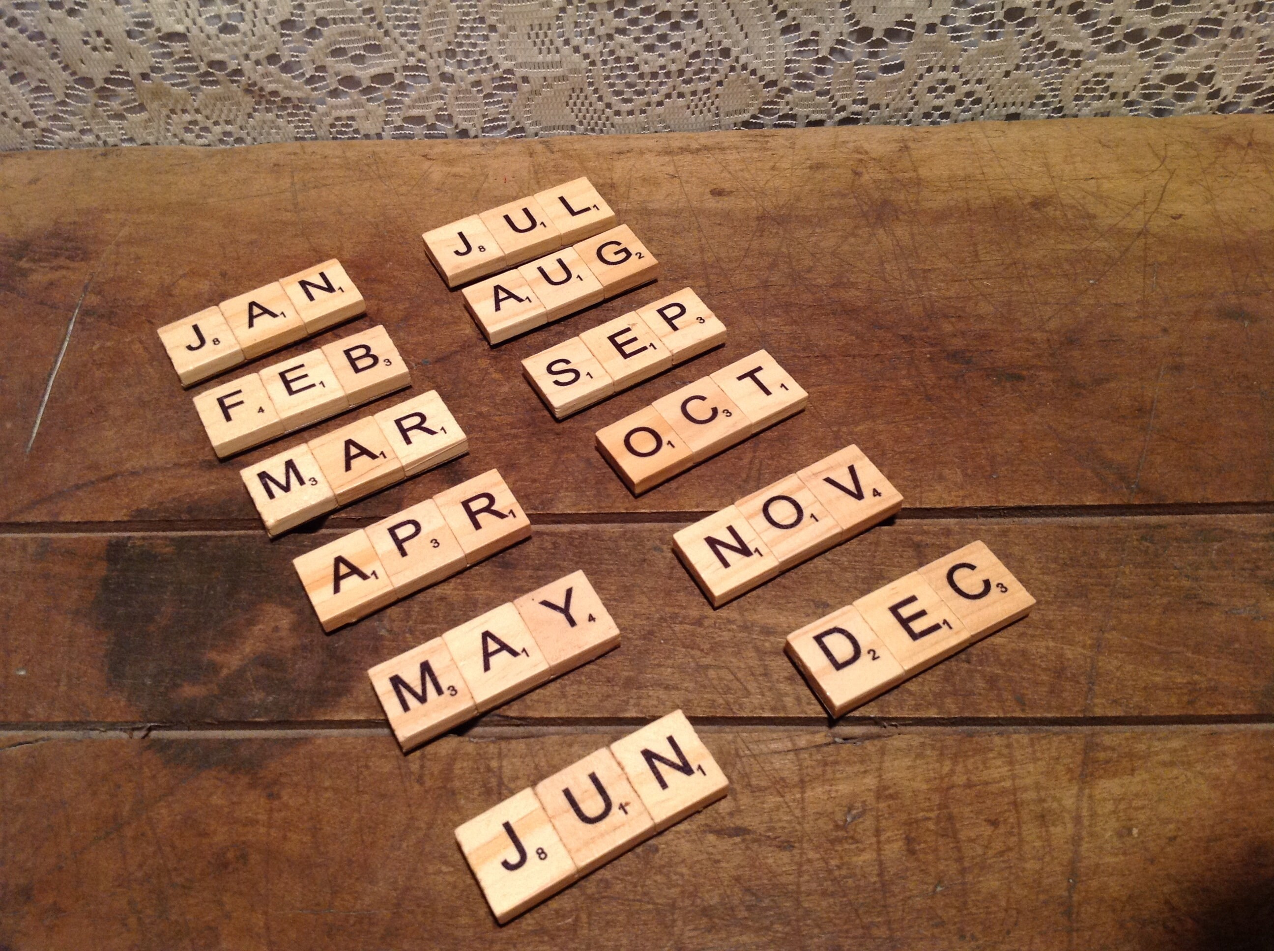 Months of the Year Scrabble Tile Magnets Set of Twelve - Etsy