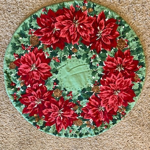 Christmas Round Table Mat/ Holiday Decor