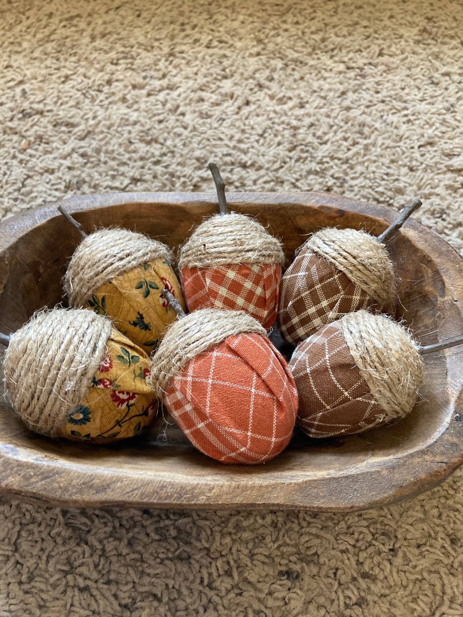 Set of Six Handmade Acorn Bowl Fillers - Etsy