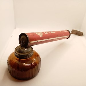 Vintage Smith Bug Sprayer with Amber Glass Cannister