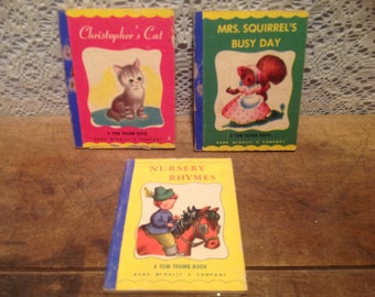 Set of Three Tom Thumb Books By Rand McNally & Company