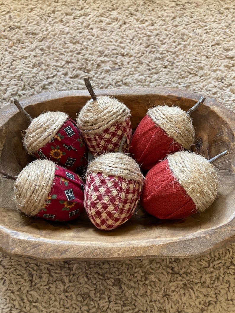 Set of Six Handmade Acorn Bowl Fillers - Etsy