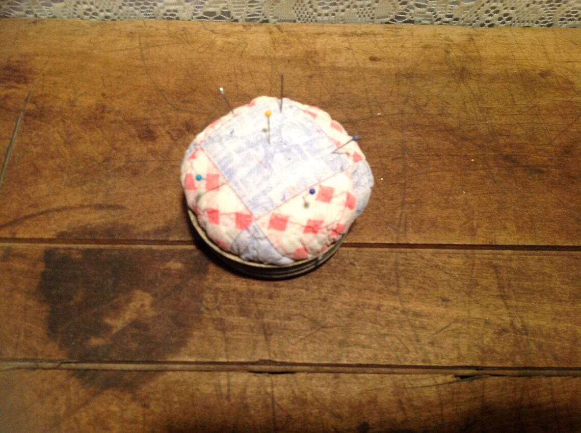 Zinc Canning Jar Lid With Quilted Pin Cushion Etsy