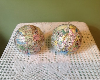 3" Decoupaged Map Ball