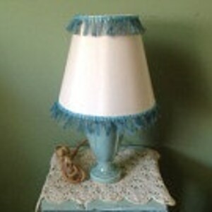 Vintage Bluegreen Lamp with Lampshade