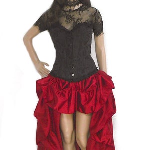 Steampunk Dress Costume Skirt High Low Corset Lace Blouse Cosplay Victorian Halloween