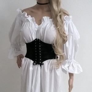 Renaissance Chemise Dress Long Tiered Cotton Pirate Medieval Elvin