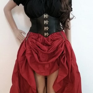 Steampunk Dress Pirate Renaissance Corset Cosplay Womens Skirt Peasant Blouse Skirt Hike Chains