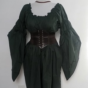 Renaissance Chemise Blouse Long Tiered Sleeves Cotton Pirate Medieval Elvin
