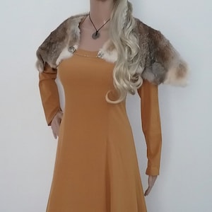 Viking Dress Real Rabbit Fur Mantle Celtic Medieval Barbarian Tribal Renaissance